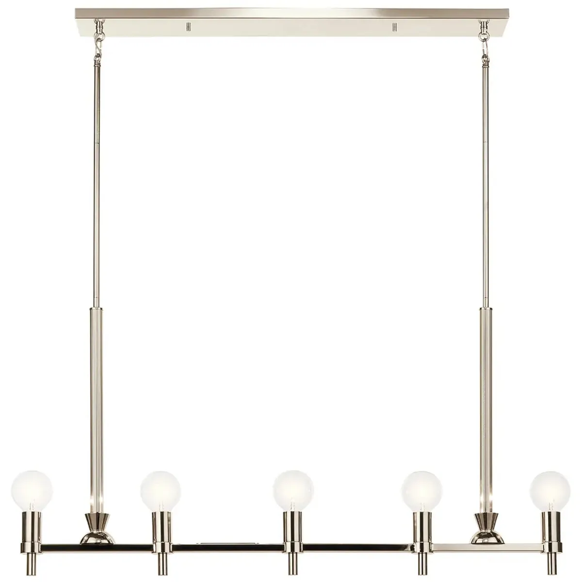Torvee 41" 5-Light Linear Chandelier, Polished Nickel Finish