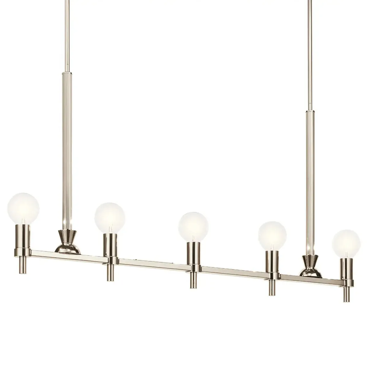 Torvee 41" 5-Light Linear Chandelier, Polished Nickel Finish