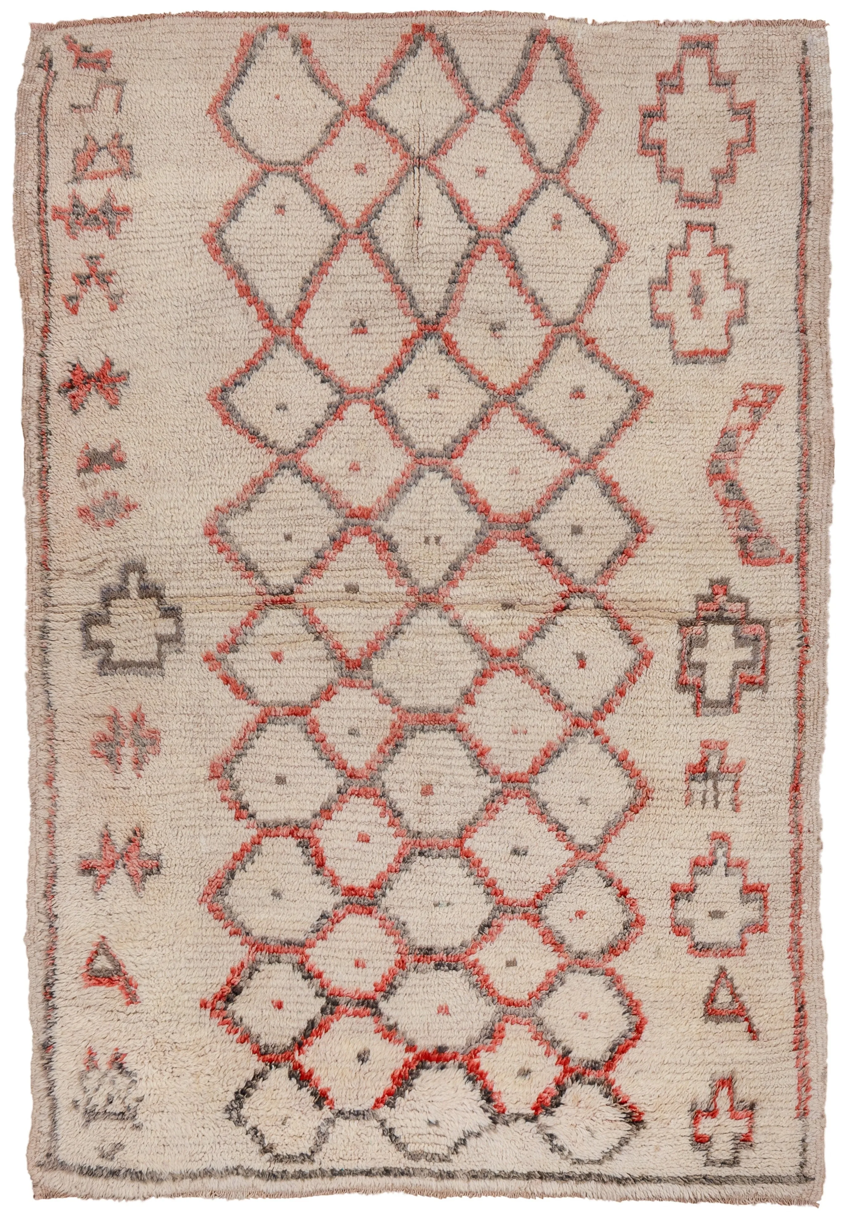Vintage Moroccan Beni Rug - 4’10 x 6’10