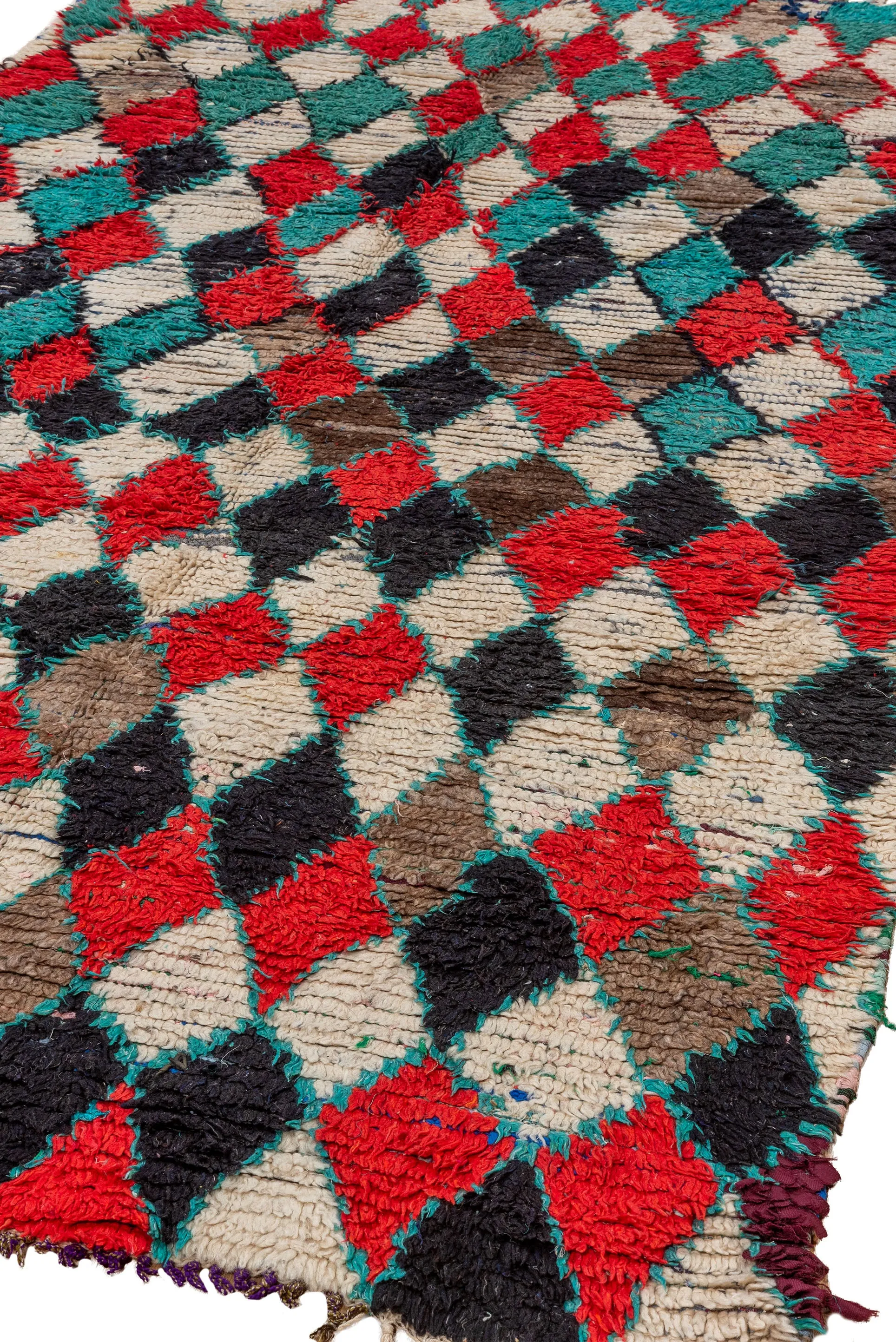 Vintage Moroccan Boucheroite Rug - 4’11 x 8’5