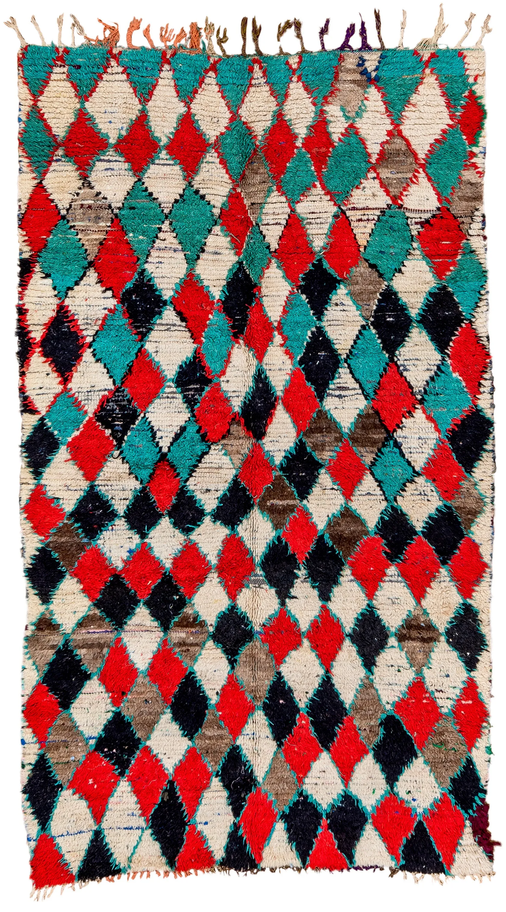 Vintage Moroccan Boucheroite Rug - 4’11 x 8’5