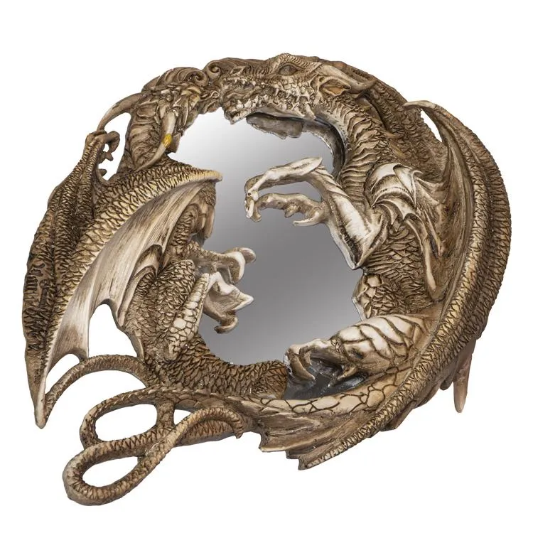 White Dragons Wall Mirror