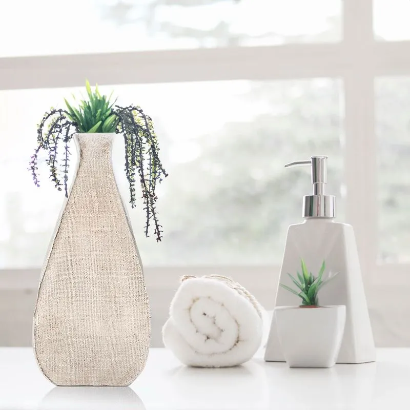 White Textured Polyresin Vase | Polyresin Modern Vase | Textured Vase | Design Vase | Home Decor