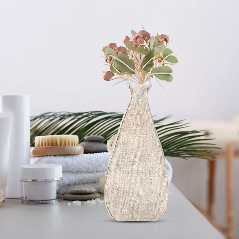 White Textured Polyresin Vase | Polyresin Modern Vase | Textured Vase | Design Vase | Home Decor