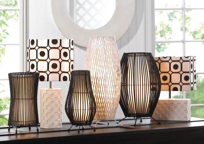 White Woven Floor Lamp