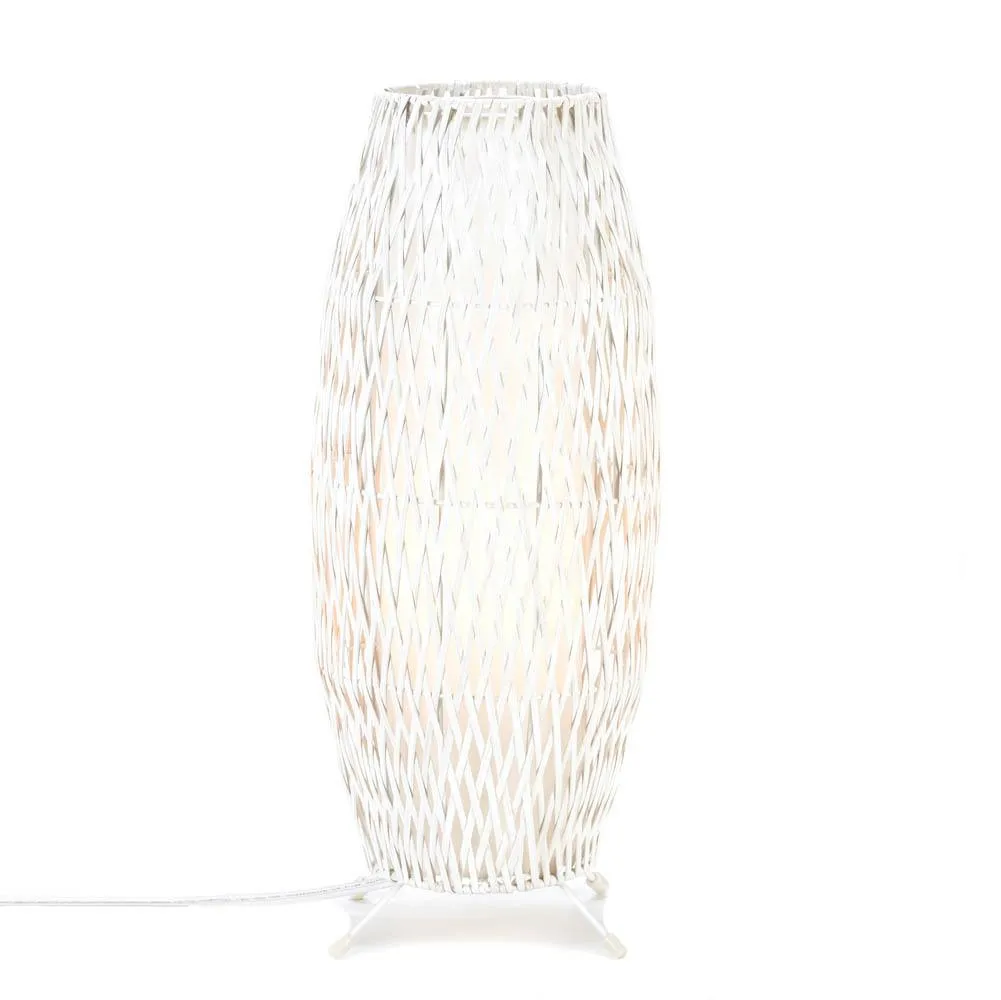 White Woven Floor Lamp
