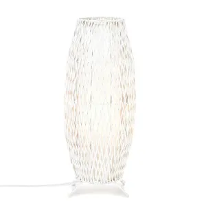White Woven Floor Lamp