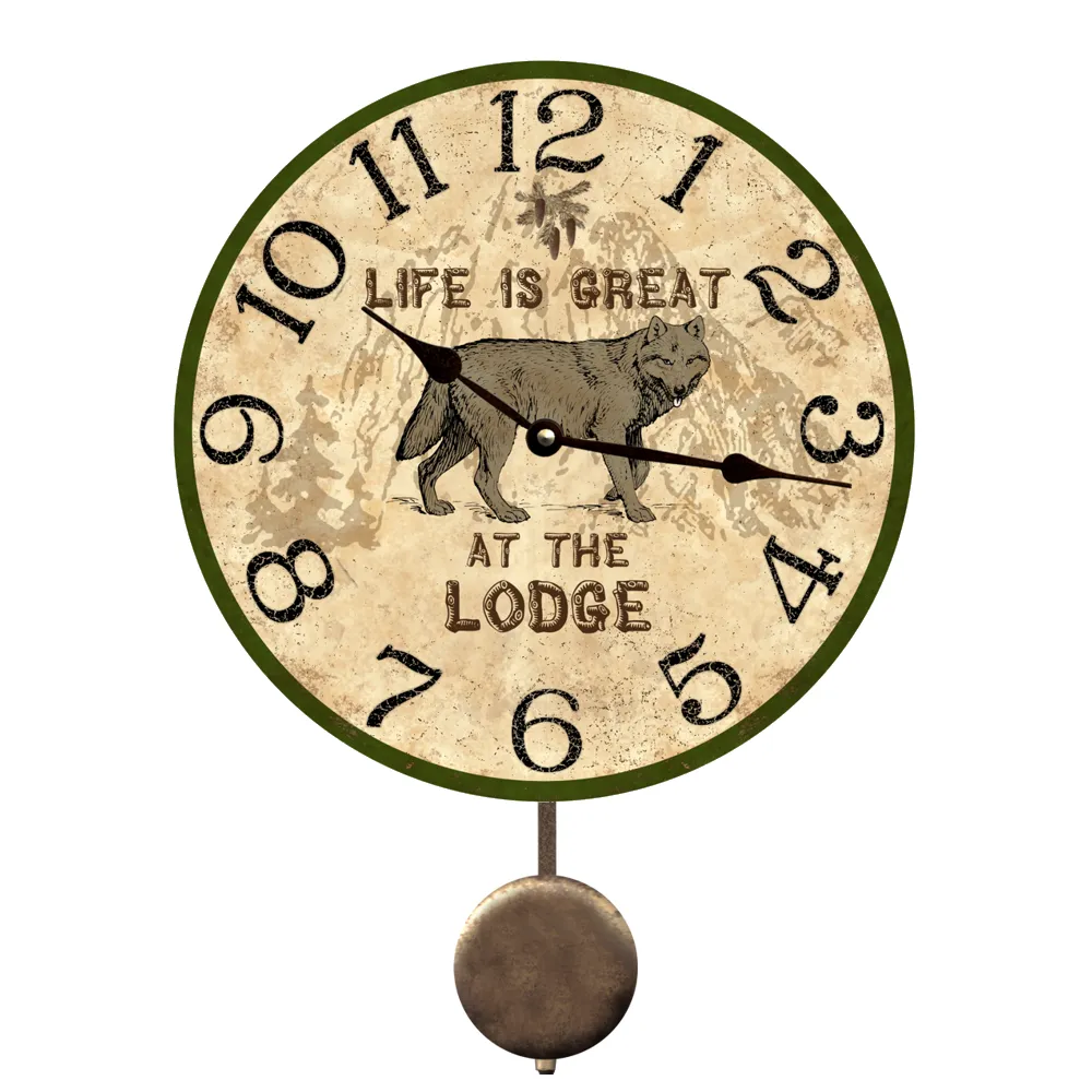 Wolf Clock- Personalized Wolf Clock- Lodge Clock